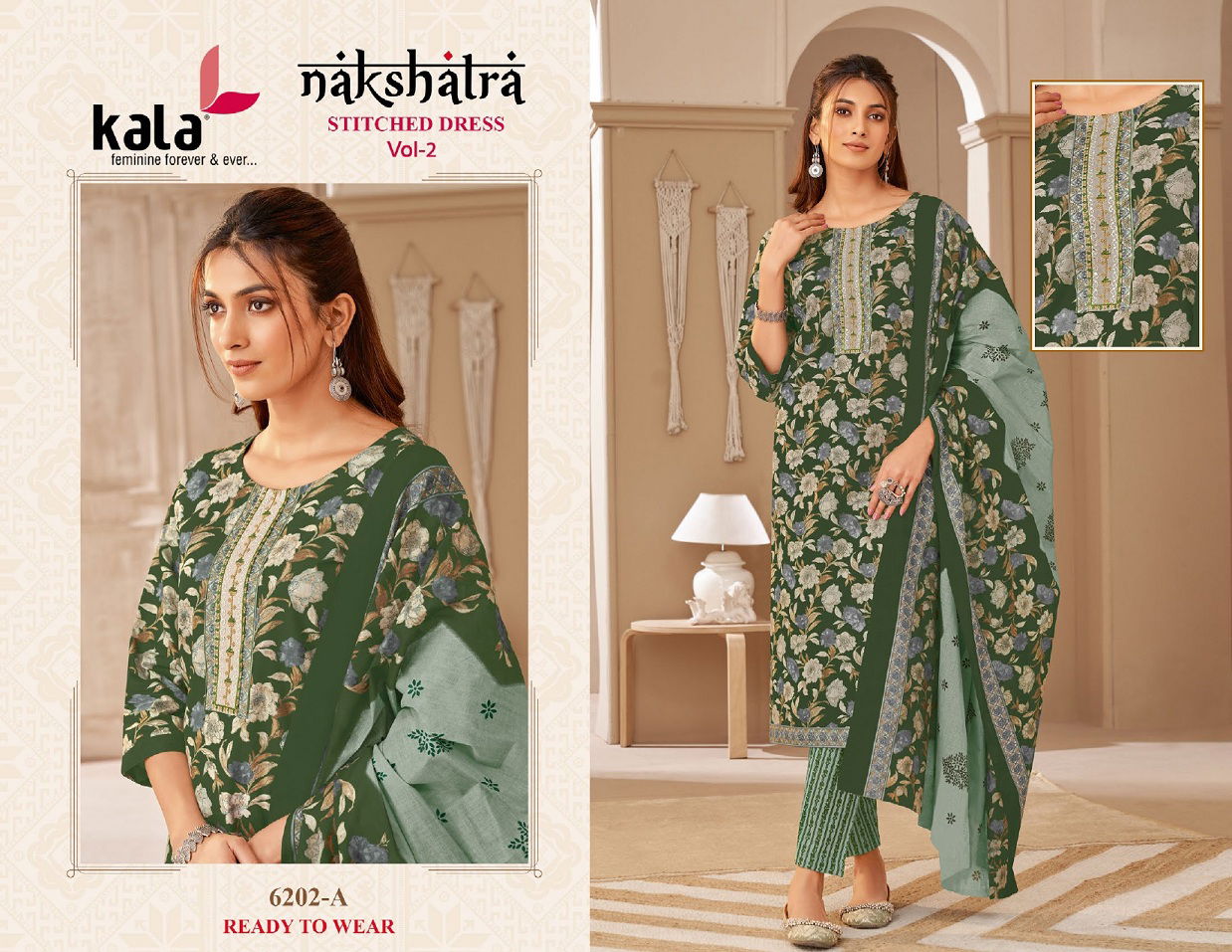 Nakshatra Vol 2 By Kala Printed Cotton Kurti With Bottom Dupatta Wholesalers In Delhi
